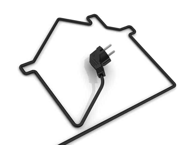 outline of house in electrical wire